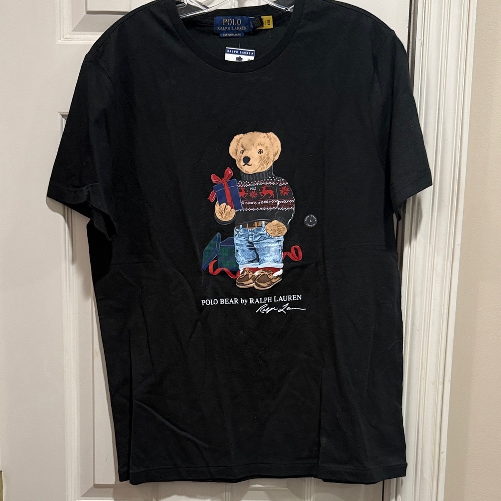Polo by Ralph Lauren Black Tee with Bear Graphic